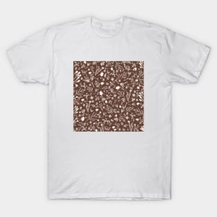 Botanical-Pattern, set, brown, 1, spring, botanic, nature, botanical, floral, flowers, floral-pattern, leaves, plants, minimalist, garden, jungle, leaf, exotic, tropical, flower, boho, cacti, succulent, digital, graphic-design, pattern, T-Shirt